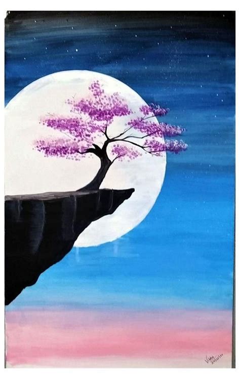 30 Easy Landscape Painting Ideas for Beginners -- Easy Tree Acrylic Pa | Watercolor paintings ...