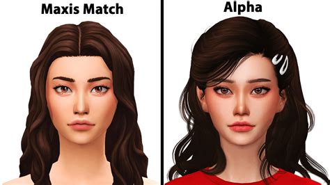 I made a maxis match & alpha CC version comparison : r/Sims4