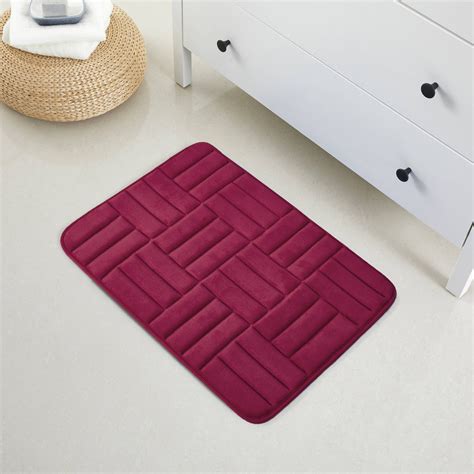 1 Piece Rectangular Color Variant Memory Foam Bathroom Rug Set Non-Slip PVC Backing - Walmart.com