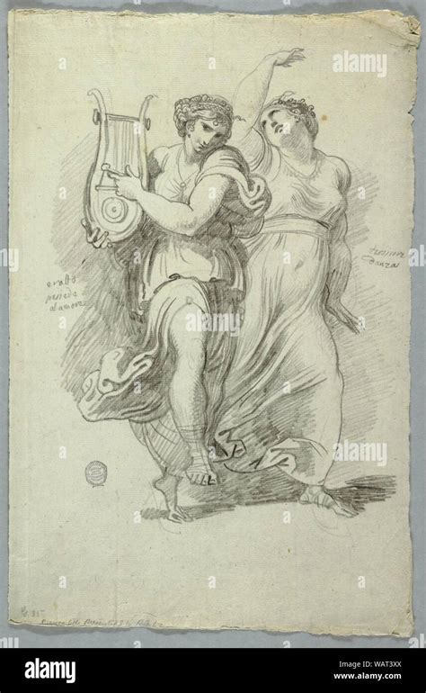 Drawing, Terpsichore, Muse of Dance and Erato, Muse of Love Poetry, ca. 1820 Stock Photo - Alamy