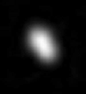 Pluto's moon, Styx, as imaged by the New Horizons spacecraft during its flyby. NASA/JHUAPL/SwRI ...