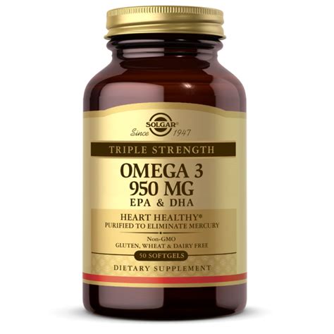 Triple Strength Omega-3 950 mg Softgels - Heart Health - Solgar