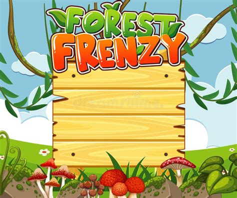 Banner Template with Forest in Background Stock Vector - Illustration of banner, letter: 182239044