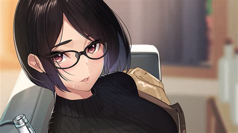 Short Hair Anime Girl With Glasses Anime Girl, HD wallpaper | Peakpx