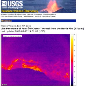 USGS webcam footage of Kilauea Volcano eruption on Hawaii Island