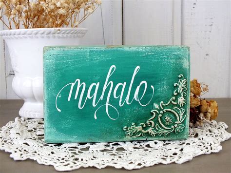 Mahalo sign Hawaii thank you sign Beach Wedding thanks sign | Etsy