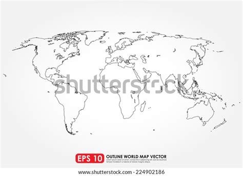 Flat World Map Outline Stock Vector (Royalty Free) 224902186