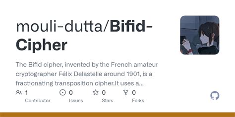 GitHub - mouli-dutta/Bifid-Cipher: The Bifid cipher, invented by the French amateur ...