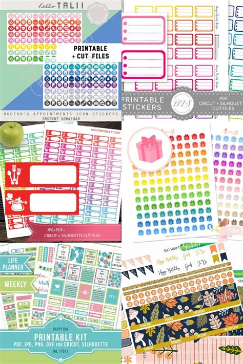 Printable New Year's Resolution Planner Stickers with the Cricut