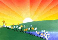 Animated Sunny Day Mountain Rainbow Flowers GIF | GIFDB.com