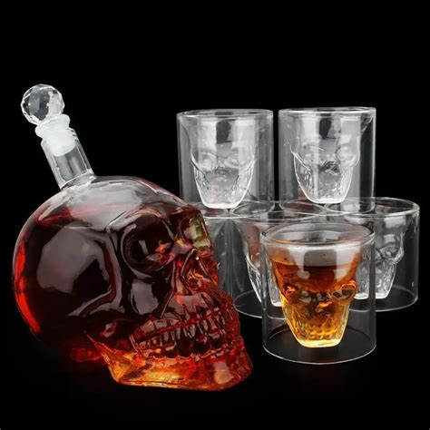 Aliexpress.com : Buy Crystal Skull Head Bottles Decanter Bottling Creative Glass Skull Vodka ...