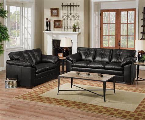 Bravo Black Sofa and Loveseat | Fabric Living Room Sets