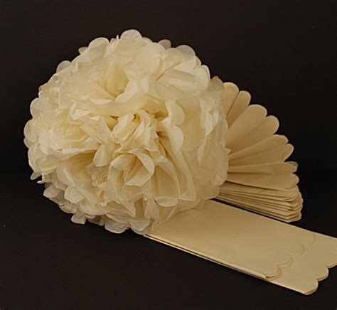 Tissue Paper Pom Poms 16" Beige (Pack of 4)