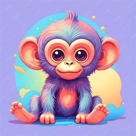 Premium Photo | Playful Baby Monkey Clip Art Delightfully Distracts with Cuteness