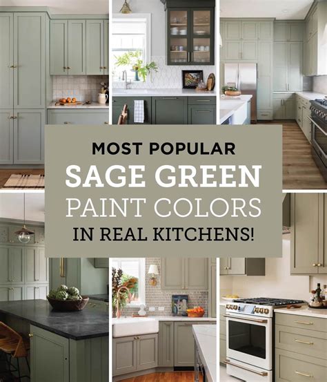 The most popular sage green paint colors for kitchen cabinets | Sage green kitchen, Green ...