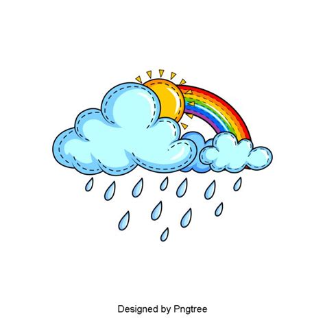 Rain Droplets White Transparent, Beautiful Cool Cartoon Hand Painted Rain Water Droplets Clouds ...