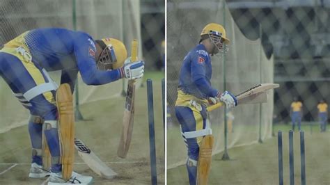 [Watch] MS Dhoni gets into his element, prepares his brand new bat for IPL 2023