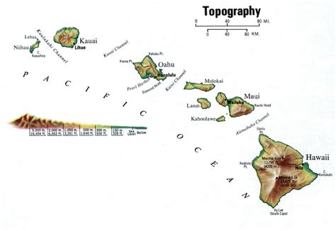 Hawaii topographic map.Free large topographical map of Hawaii topo