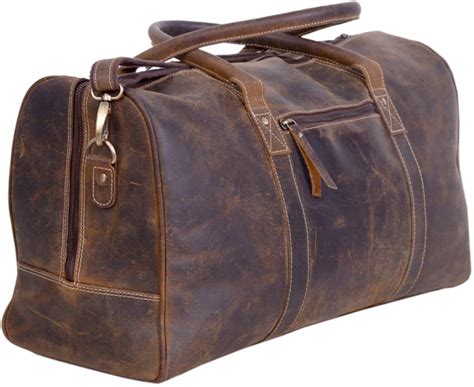 Luggage & Bags Luggage HG-LTHR 24 Leather Duffle Bag Travel Carry-On Waterproof Luggage ...