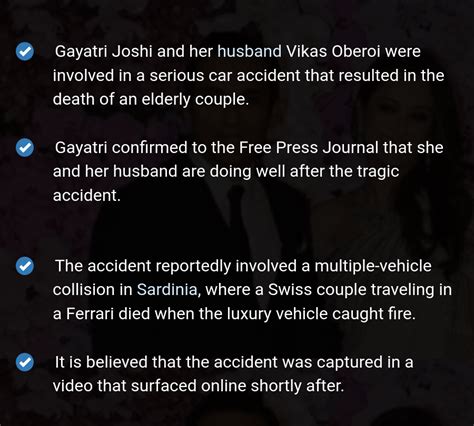 Swades Actress Gayatri Joshi and Husband Vikas Oberoi Involved in Serious Car Accident in Italy ...