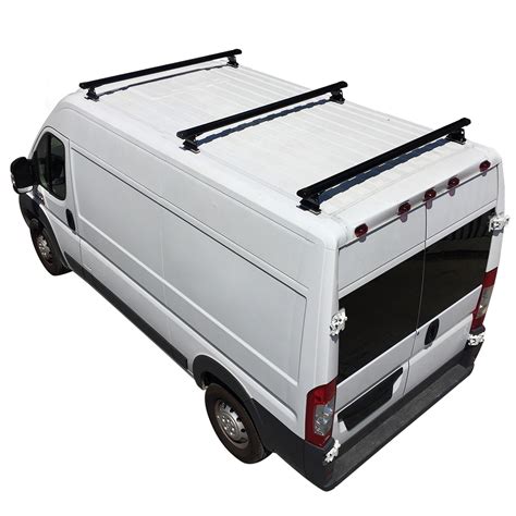 Black Aluminum H3 3 Bar Cargo Van Ladder Roof Rack with Rubber Endcap | eBay