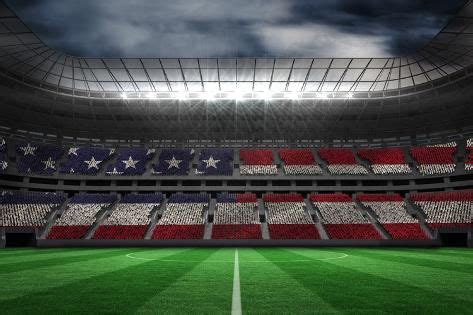 'Digitally Generated American National Flag against Large Football Stadium' Photographic Print ...