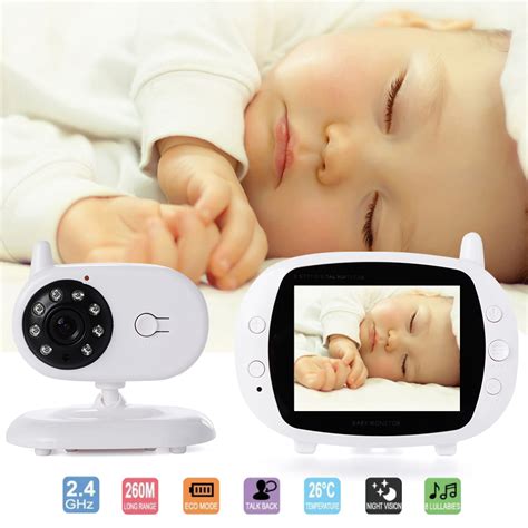 Baby Monitor Night Vision 2 Way Talk 3.5" Color Video Baby Monitor Wireless Safety Camera ...