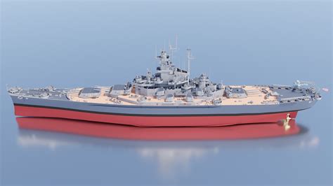 3D Uss South Dakota Battleship Model - TurboSquid 1357443