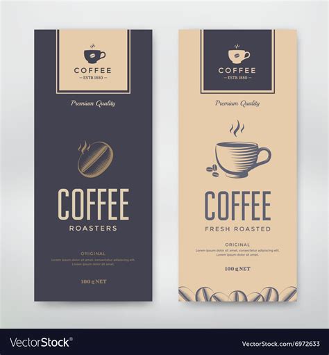 Coffee packaging design Royalty Free Vector Image