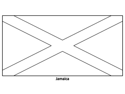 Printable Jamaica Flag coloring page - Download, Print or Color Online for Free