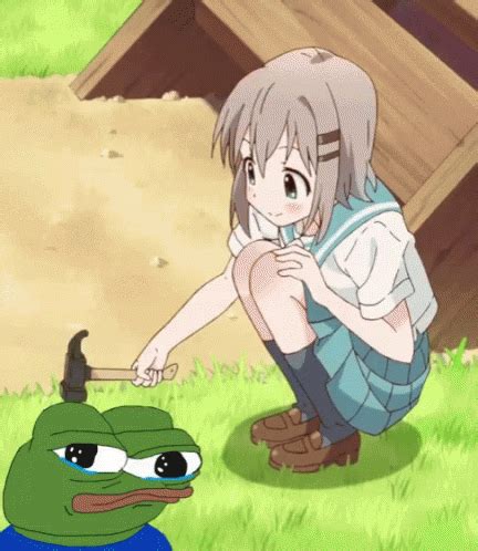 Anime Pepe The Frog GIF - Anime Pepe The Frog Hammer - Temukan & Kongsi GIF