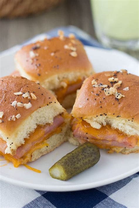 Easy Ham & Cheddar Potluck Sandwiches - Easy Make Ahead Recipe | All She Cooks