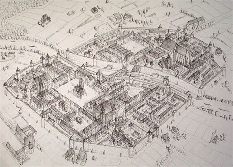 Medieval City Drawing at GetDrawings | Free download