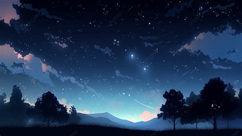 Forest Night Starry Sky Cartoon Advertising Background, Night, Stars, Starry Sky Background ...