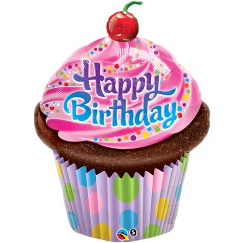 Folienballon Happy Birthday - Kuchen (Muffin) 89 cm - Qualatex - Zu ...