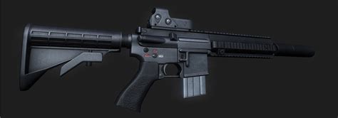 3d model of hk-416 assault rifle