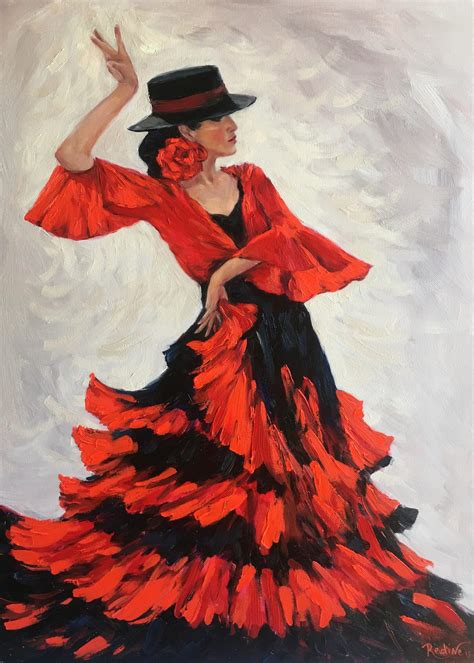 Flamenco dancer in a hat - Art Lovers Australia