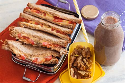 Kids Lunch Box Ideas: Grilled Tomato Cheese Sandwich with Chocolate and Orange Smoothie Recipes ...