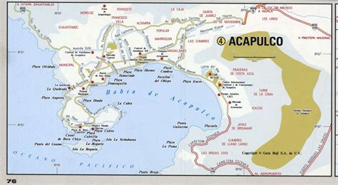 Acapulco city map. Free detailed map of Acapulco city Mexico