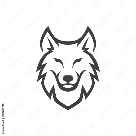 Simple Wolf Head line Art Vector Illustration Stock Vector | Adobe Stock