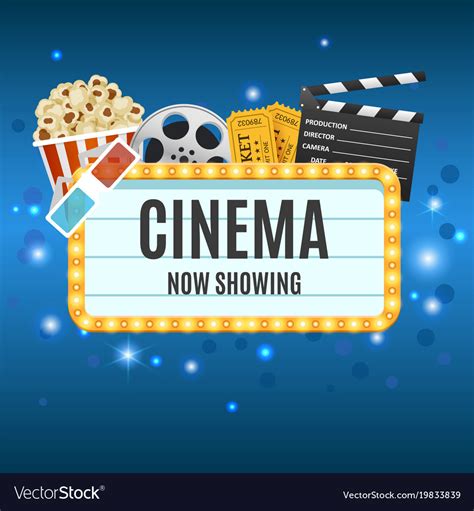 Cinema banner movie watching Royalty Free Vector Image