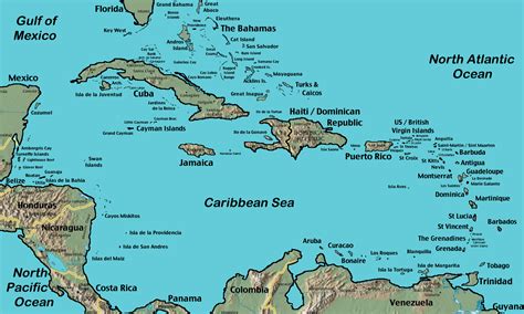 Caribbean Sea Map, Caribbean Country Map, Caribbean Map with Country,Caribbean Map with Islands