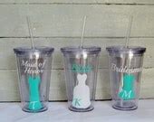 Items similar to Personalized Bridesmaid Cups / Wedding Tumblers / Bridal Party Gifts ...