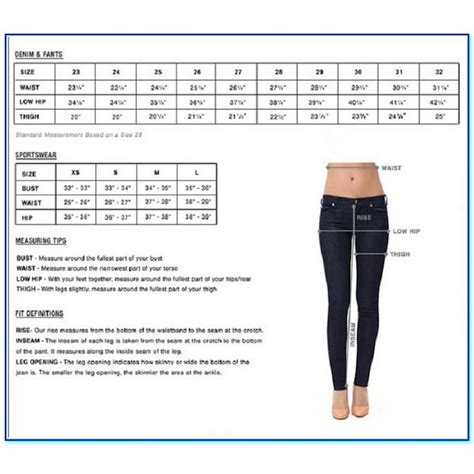 women jeans sizing chart Express jeans size chart