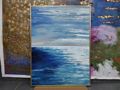 Hand-painted sea texture painting ocean canvas painting | Etsy