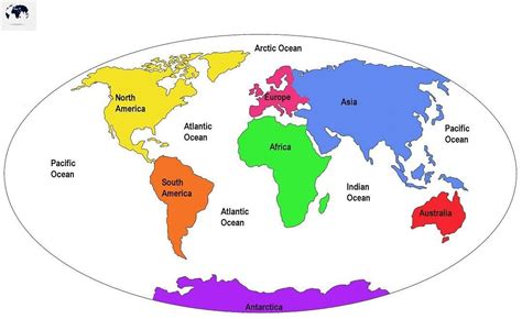 World Map With Continents Labeled