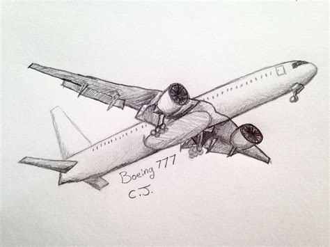 Boeing 777 Drawing | Sketch book, Drawings, What to draw