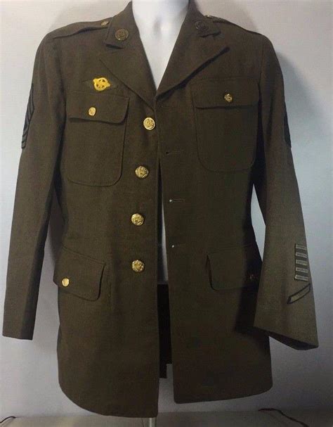 VINTAGE WW2 ARMY JACKET 4 POCKET SIZE 36L UNIFORM 31E | #1923744807