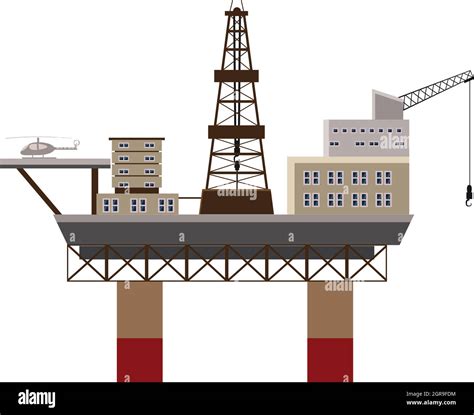 Oil rig at sea icon, cartoon style Stock Vector Image & Art - Alamy