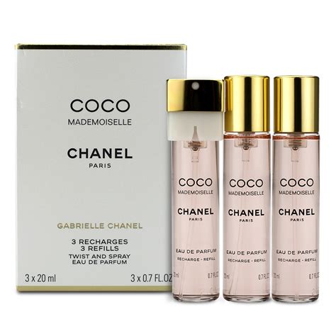 Chanel Coco Mademoiselle Eau de Parfum Twist & Spray 3 X 20ml Refills